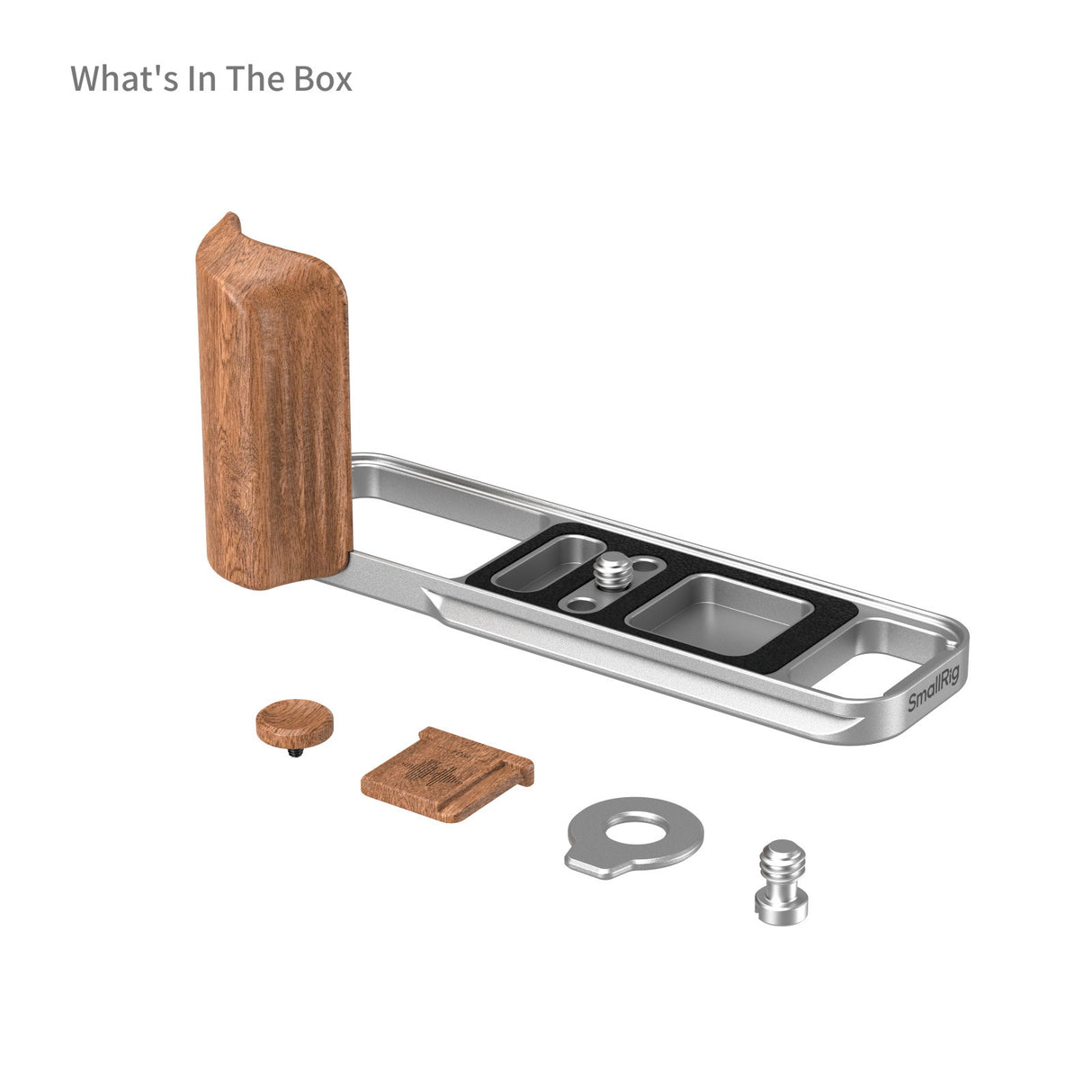 SmallRig L-Shaped Mount Plate with Wooden Handle for FUJIFILM X-E5 (Silver) 5984