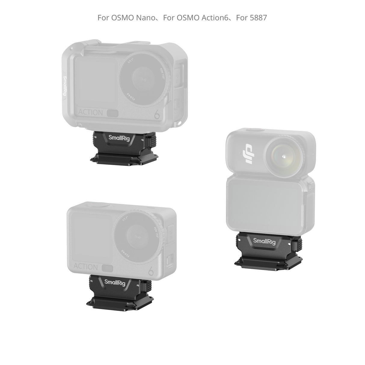 SmallRig Dual-Side Attachable Arca-Type Mount Support for DJI Osmo Action 6 6014