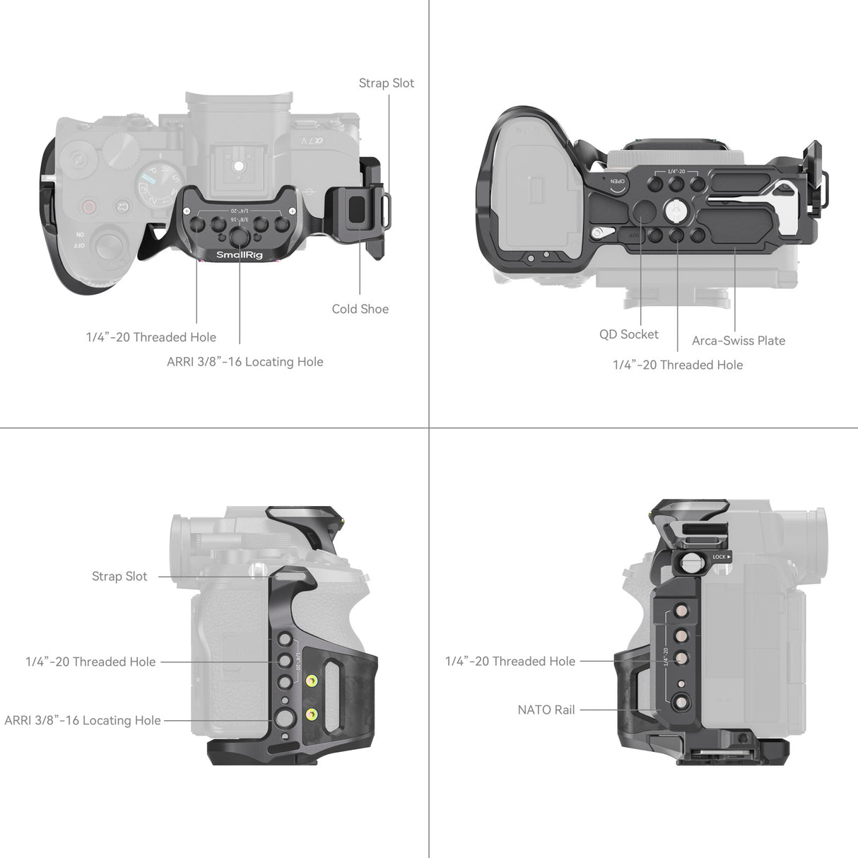 SmallRig "Rhinoceros" Cage for Sony Alpha 7 V / 7R V / 7 IV