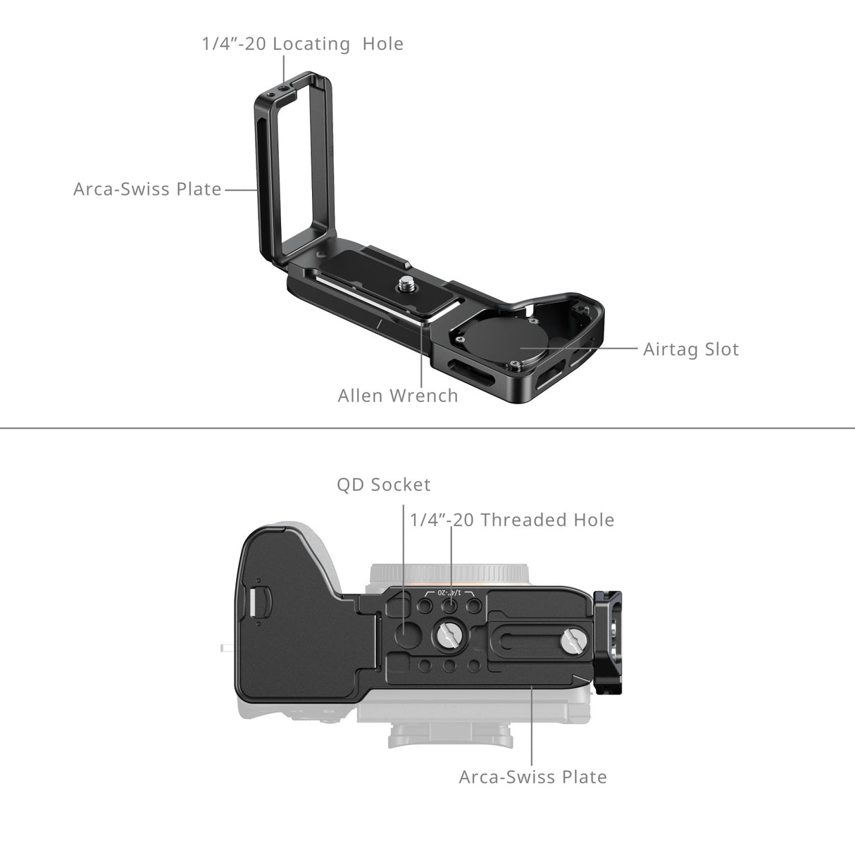 SmallRig L-Shaped Mount Plate with AirTag Slot for Sony Alpha 7 V / 7R V / 7 IV
