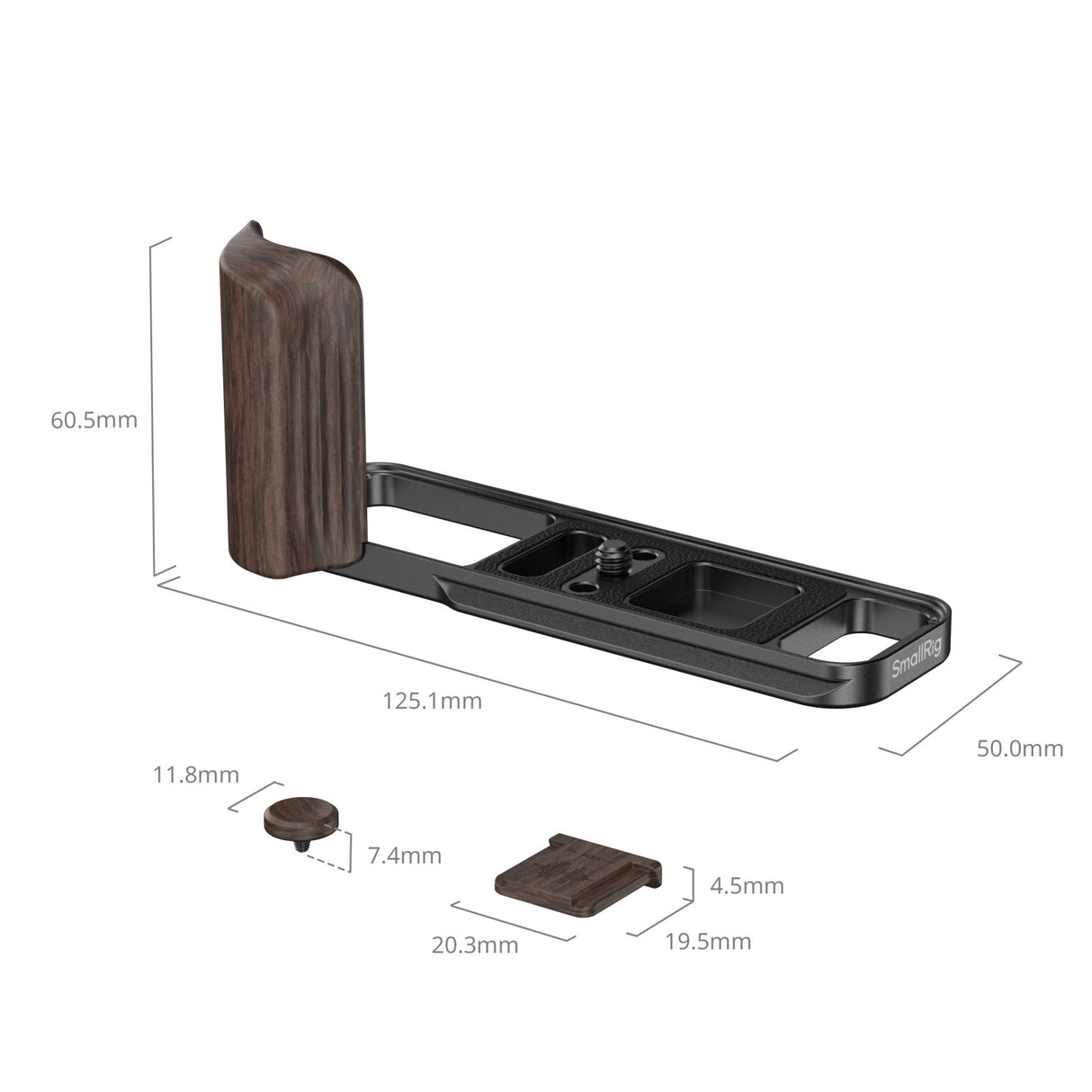 SmallRig L-Shaped Mount Plate with Wooden Handle for FUJIFILM X-E5 (Black)6237