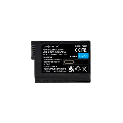 ProMaster Li-ion Battery for Nikon EN-EL15c with USB-C Charging - works with Z8, Zf, & Z6III - Image 3
