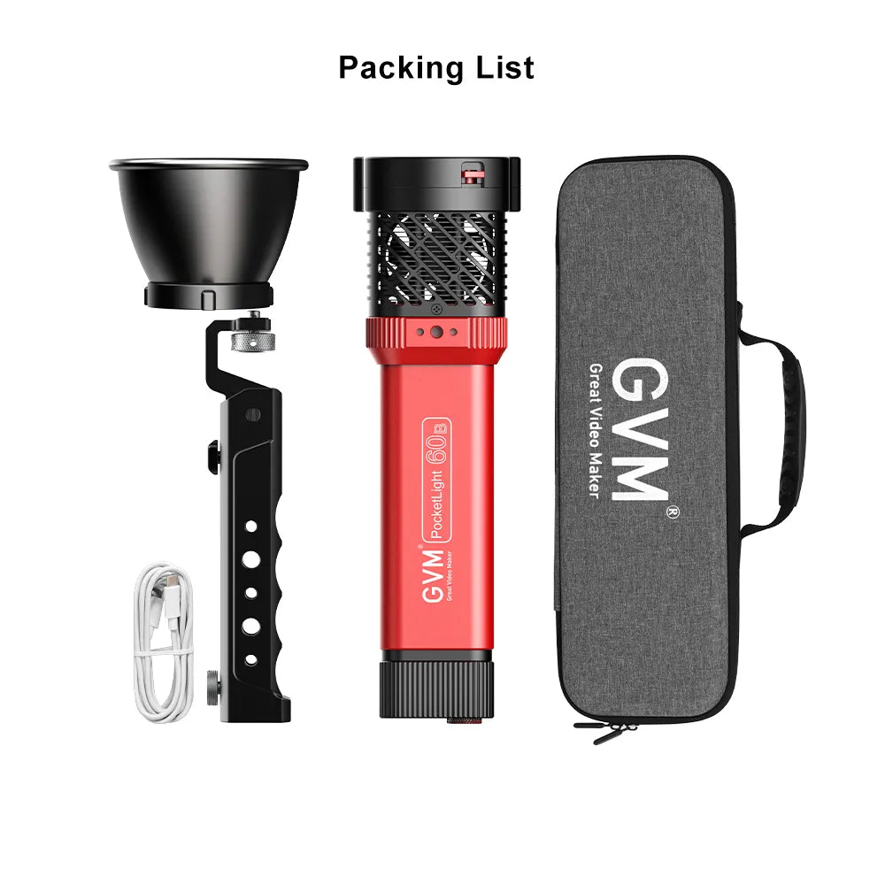 GVM 60W Bi-Color Handheld LED Pocket Video Light (Built in battery style) - 1 light-with battery