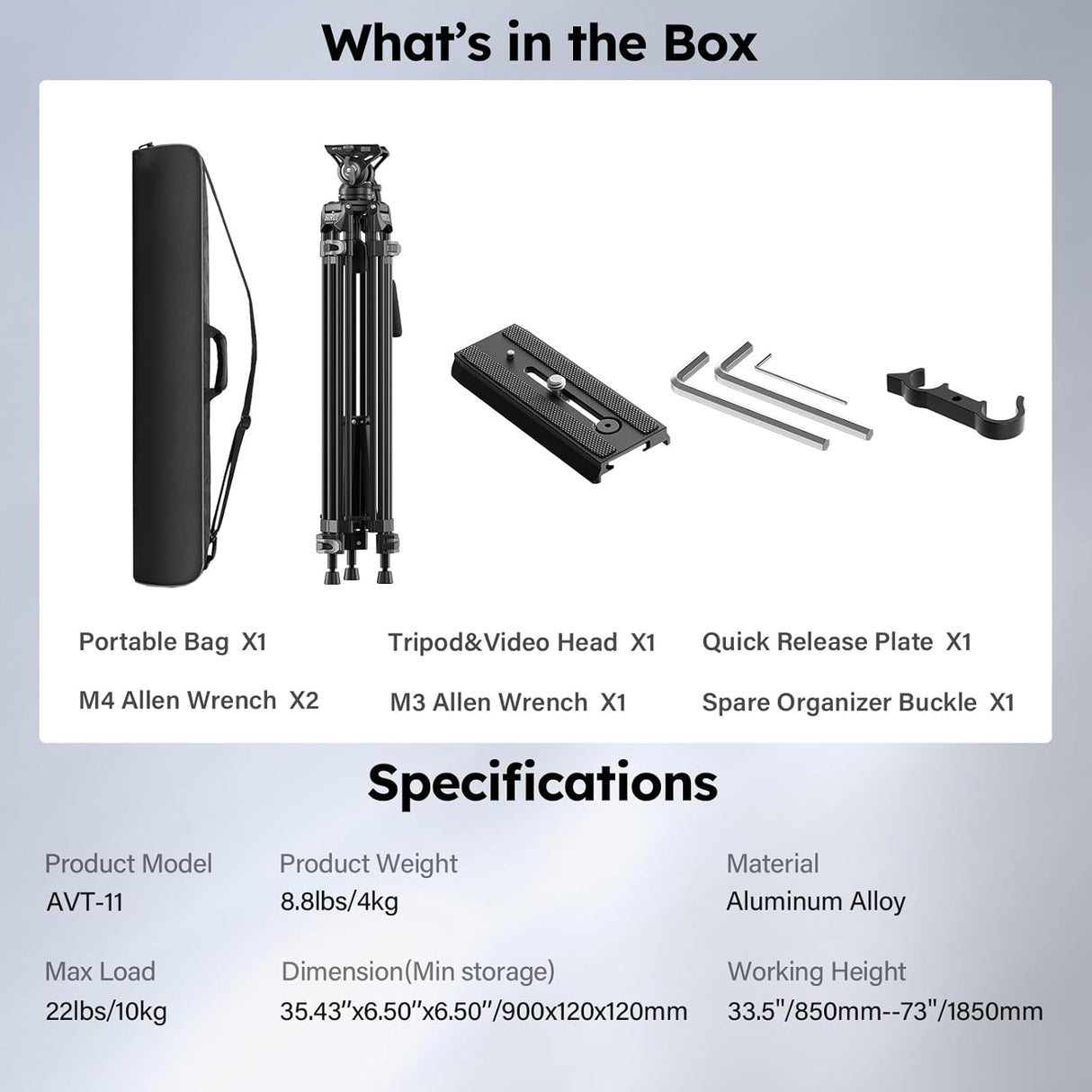 SIRUI Heavy Duty Video Tripod for Camera AVT-11