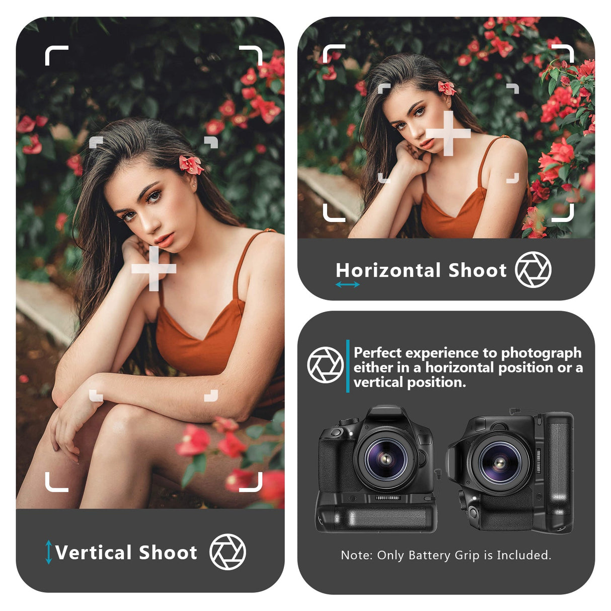 NEEWER Battery Grip For Canon EOS 1100D/1200D/ Rebel T3/Rebel T5Rebel T6