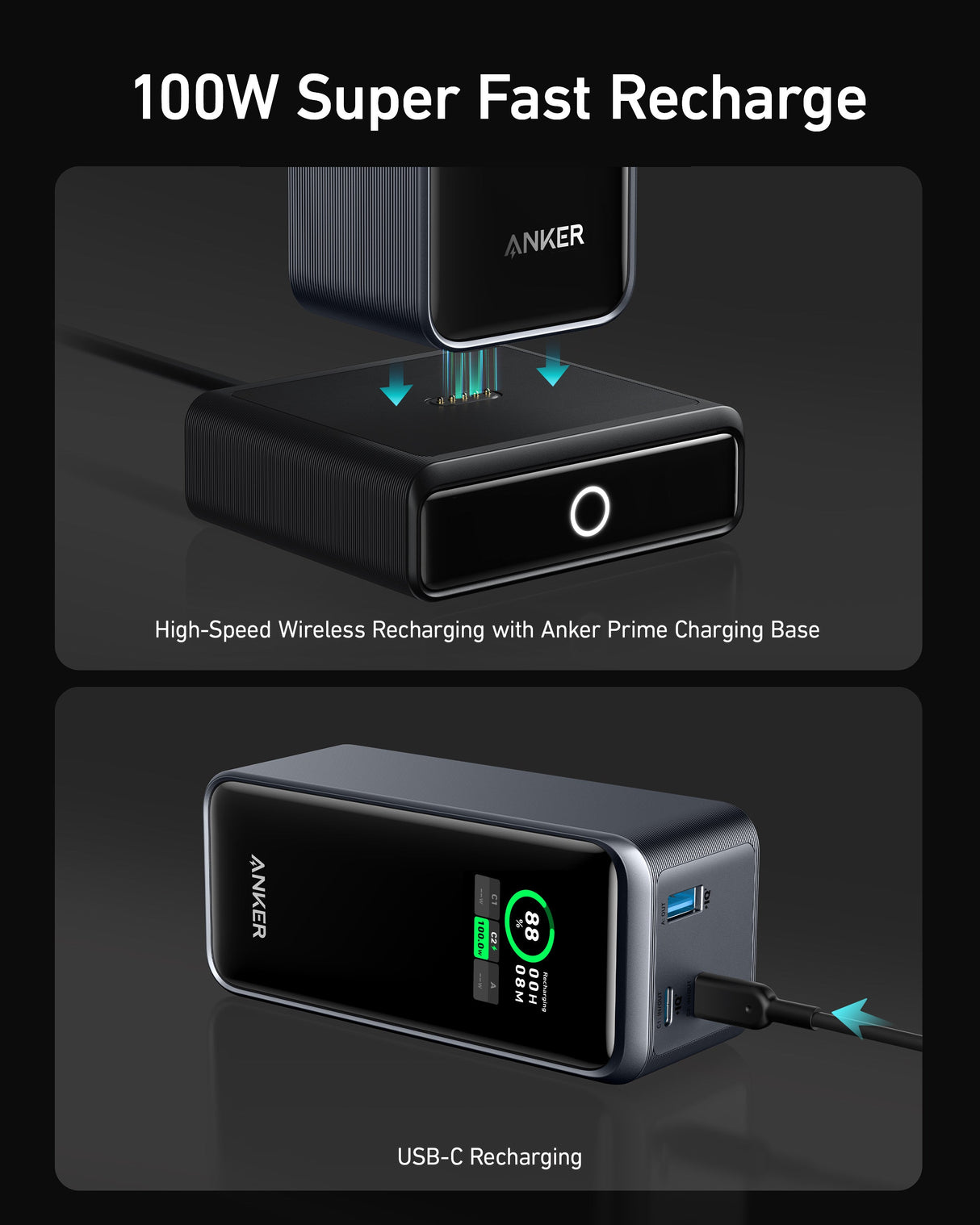 Anker Prime 20,000mAh Power Bank (200W) with 100W Charging Base