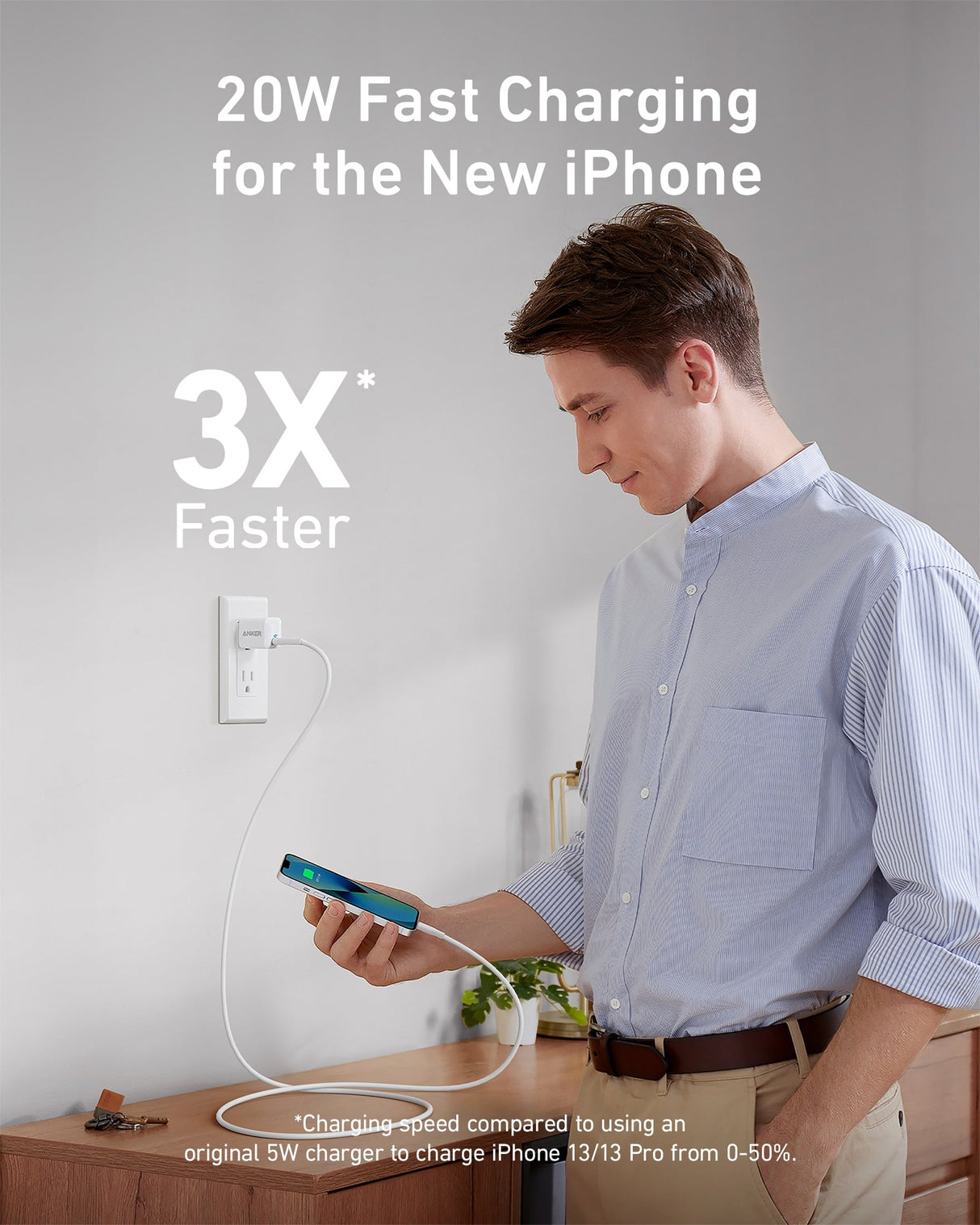 Anker 511 Charger (Nano) with USB-C to Lightning Cable