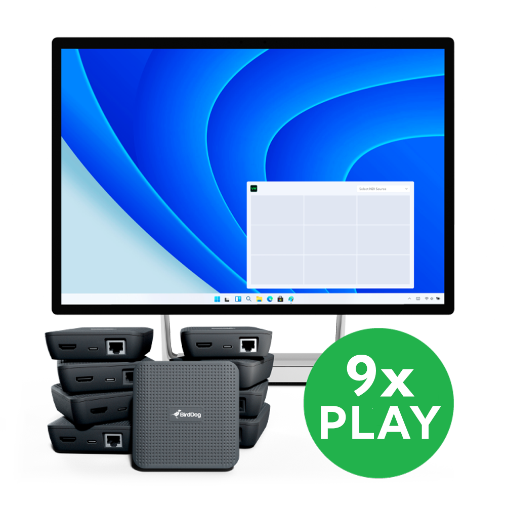 BirdDog VideoWall Bundle Includes 9x BirdDog PLAY and 1x VideoWall Software License