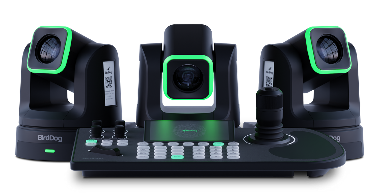 BirdDog 3x X5 Ultra PTZ Cameras and KBD Keyboard Combo (Black)