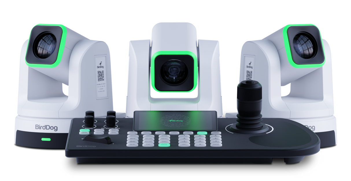 BirdDog 3x X5 Ultra PTZ Cameras and KBD Keyboard Combo (White)