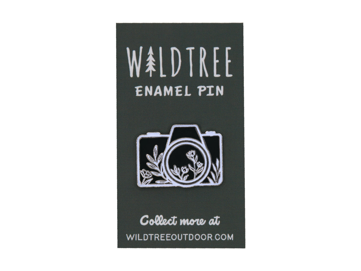 Camera Floral Enamel Pin