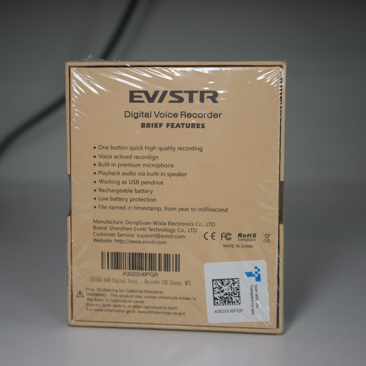 (USED) EVISTR Digital Voice Recorder 16gb (X0020U6PQR)