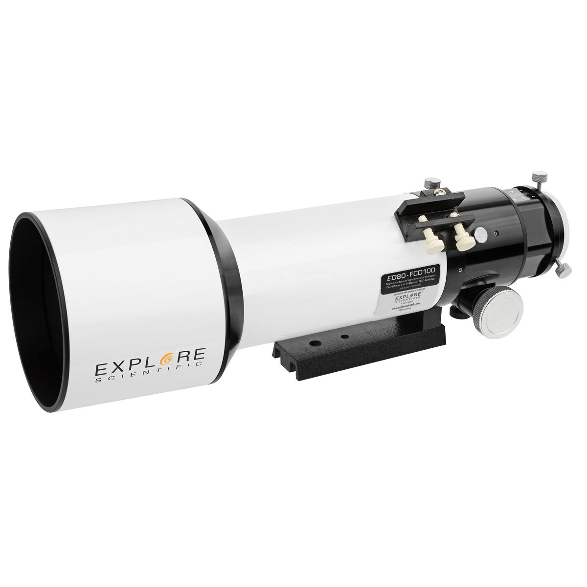 Explore Scientific ED80-FCD100 Series Air-Spaced Triplet Refractor Telescope and Hybrid 2N1 Finder Base- FCD100-0806-01