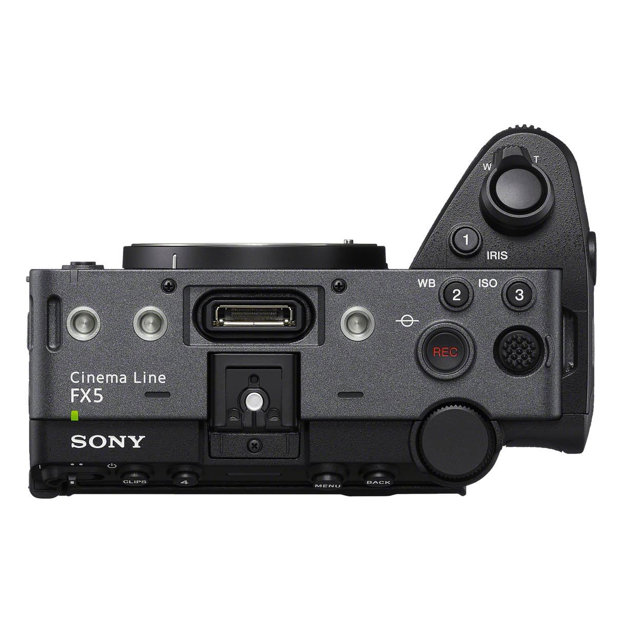 Sony FX5 cinema camera with dual CFexpress Type A and SD card slot door open
