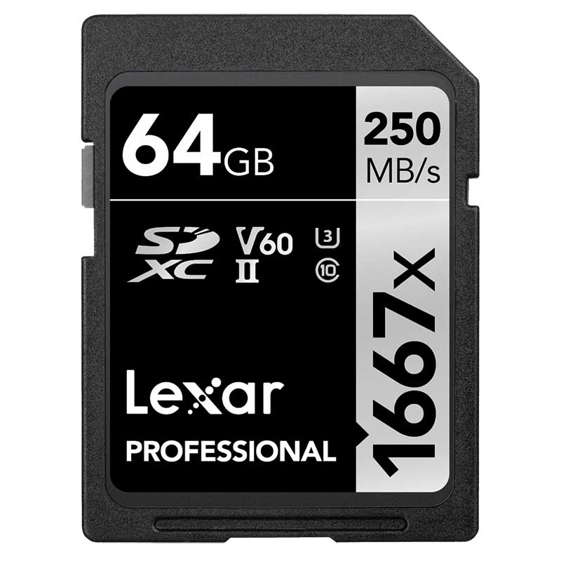 Lexar Professional SDXC Memory Card 1667x 64GB Class 10 UHS-II U3 V60