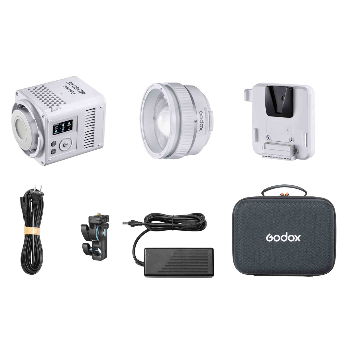 Godox ML150RF Palette LED light angled view showing control panel and display