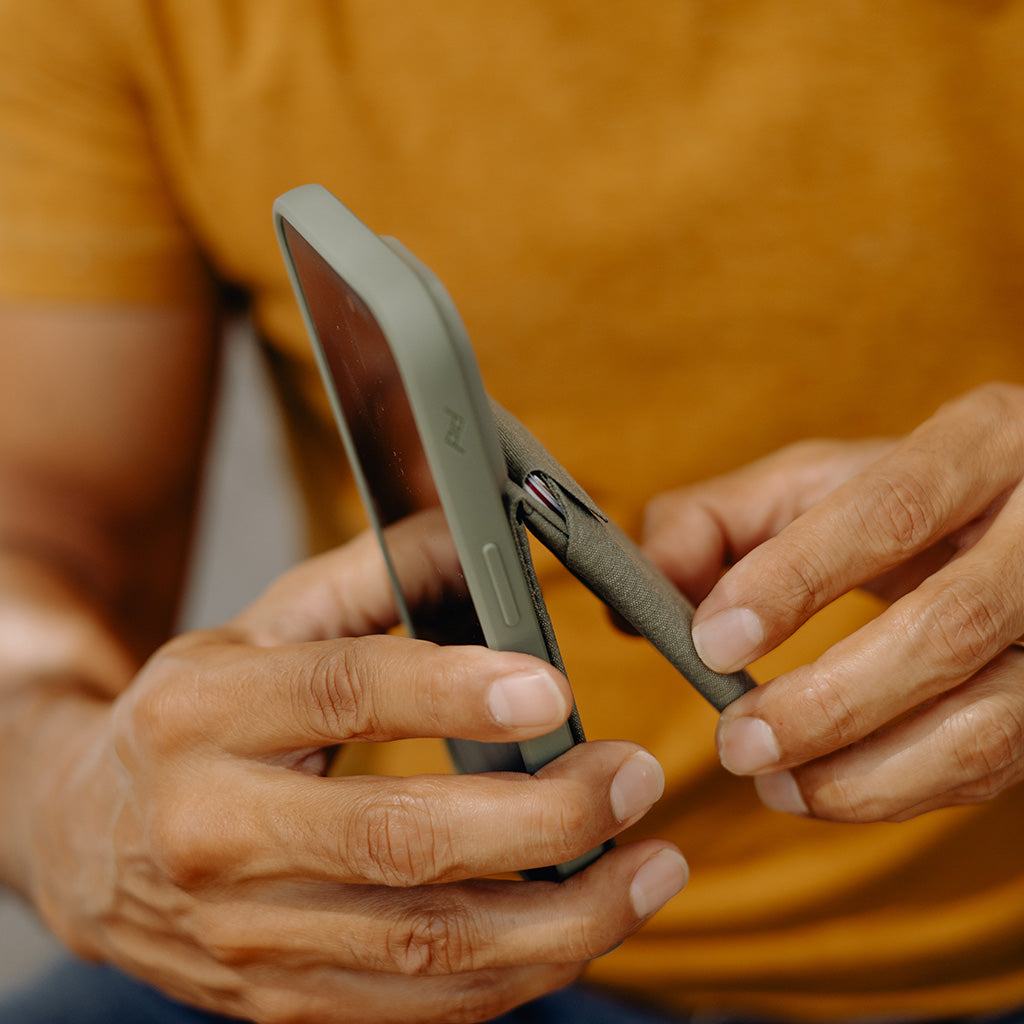 Mobile Wallet | Stand Wallet | Sage | Fabric