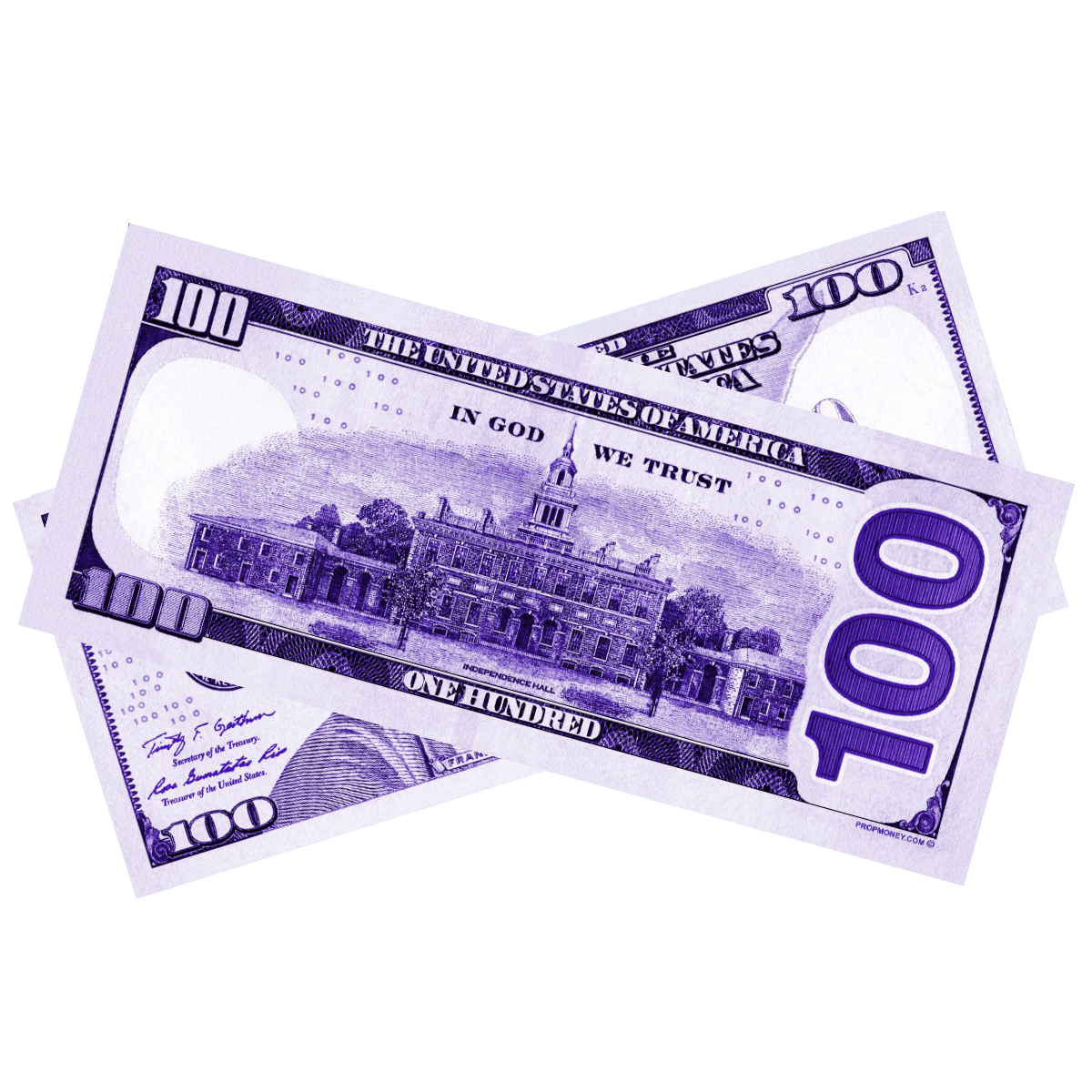 100x $100 New Series Purple Bills