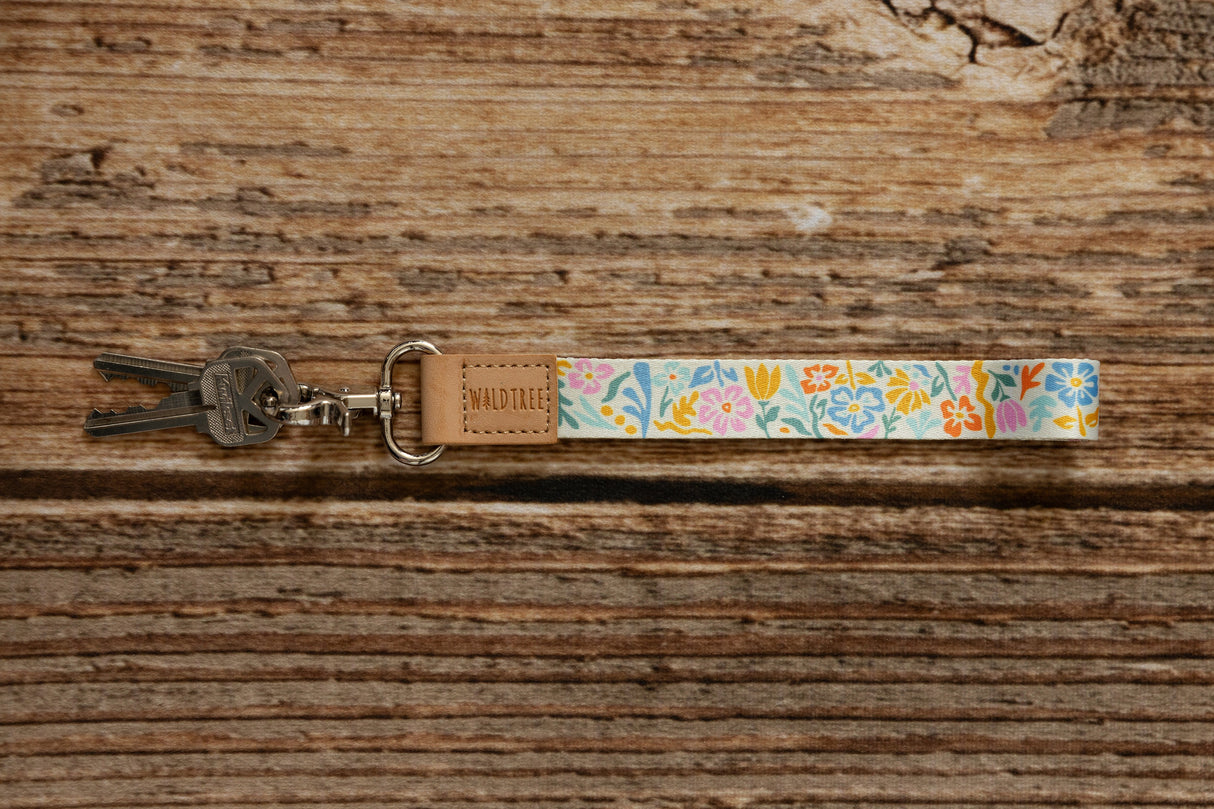 Summer Floral Wristlet Keychain