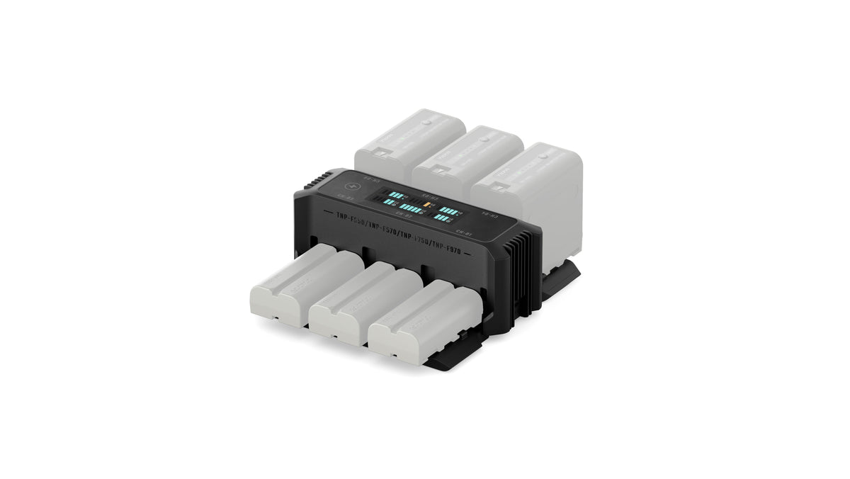Tilta Foldable Charging Station for L-Series/NP-F (6 Channel) - Black (TBC-NPF-B)