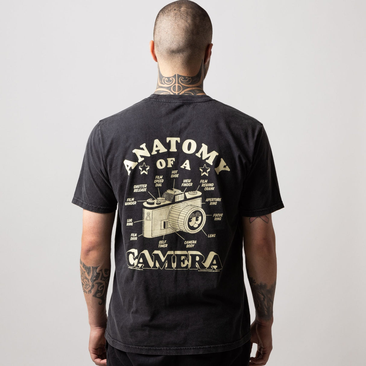 Anatomy Of A Camera T-Shirt Stonewashed Black