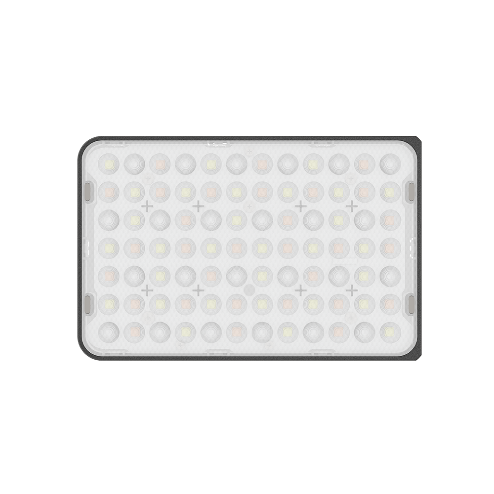 amaran Ace 25c RGBWW LED Light in Charcoal, front view of the LED panel