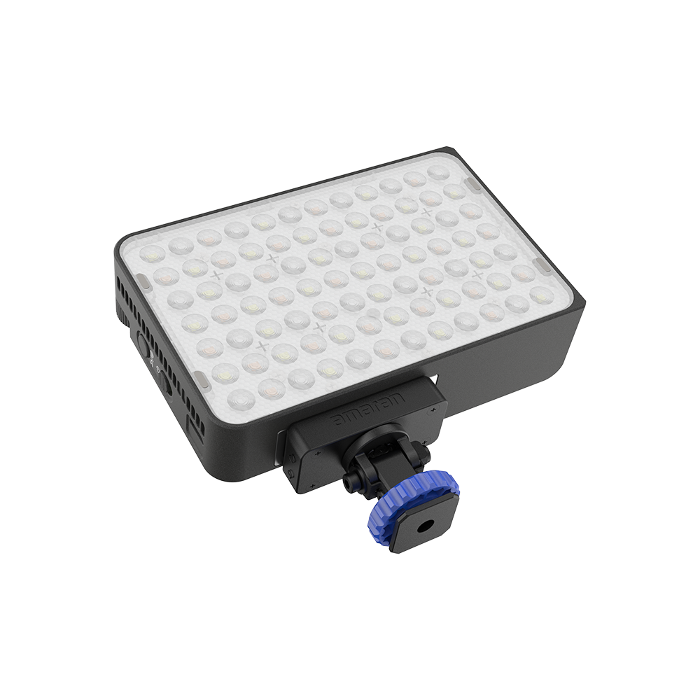 amaran Ace 25c Charcoal mounted on the included Ace Lock cold-shoe adapter