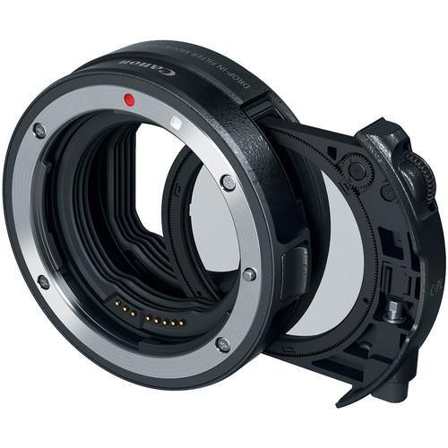 Canon EF-EOS R Drop-in Filter RF Lens Mount Adapter with Drop-in Circular Polarizing Filter A