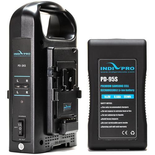 Compact 95Wh V-Mount Li-Ion Battery and Dual V-Mount Battery Charger Kit