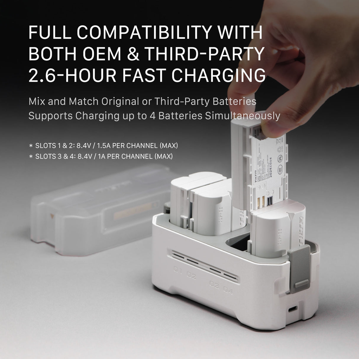 Tilta Portable Charging Station for NP-FZ100 (4 Channel) - Off White