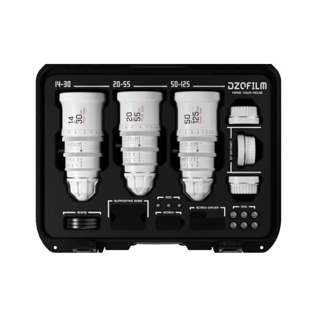 DZOFILM Pictor T2.8 Super35 Zoom 3-Lens Bundle (PL & EF Mount, White)