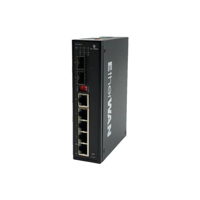 EtherWAN Hardened Unmanaged 4-Port Gigabit PoE & 2-Port Gigabit SFP/RJ45 Combo Ethernet Switch