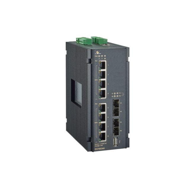 EtherWAN Hardened Managed LL3 Gigabit Ethernet PoE Switch with 8x Gigabit PoE Ports & 4x 100/1000Base SFP Ports