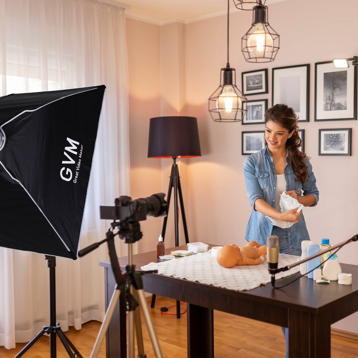 GVM PRO-SD300B 300W Bi-Color Monolight With Softbox 3 kits