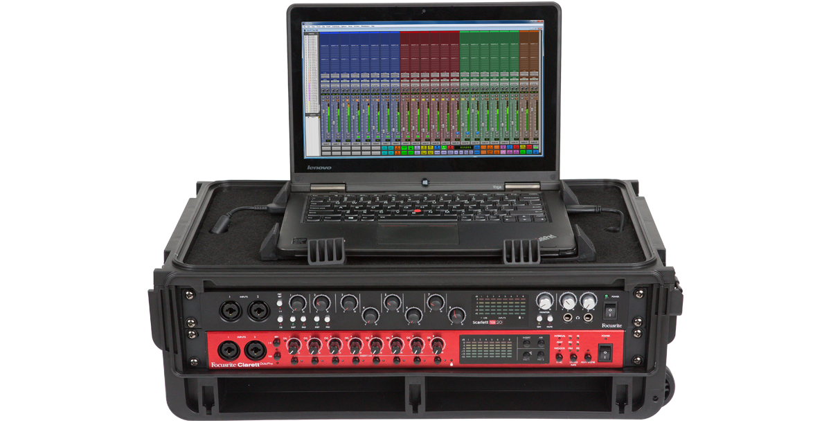 SKB Injection Molded 2U Studio Flyer Rack Case