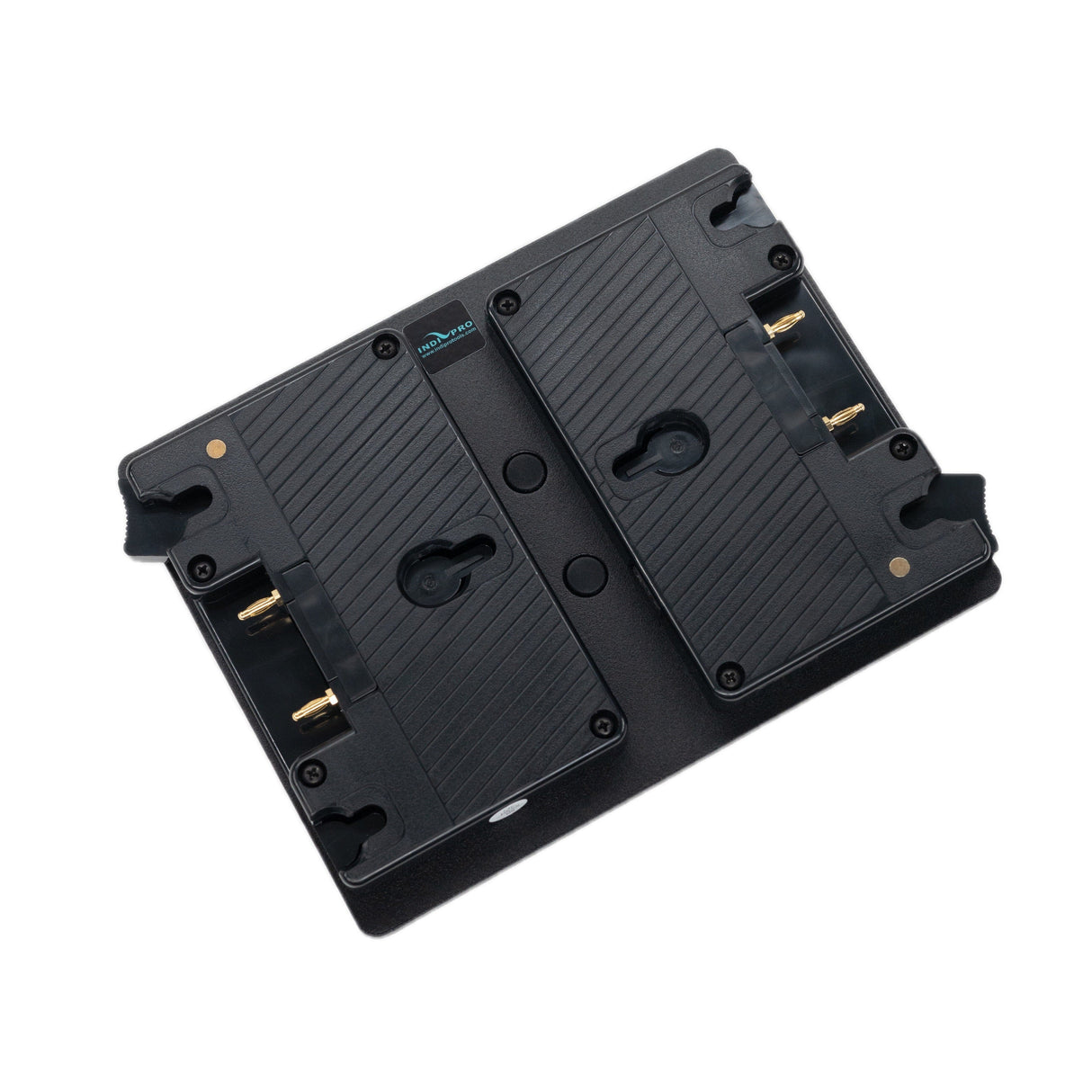 Indipro Dual Gold Mount Adapter Plates to V-Mount Lock Plate (Hot Swappable)