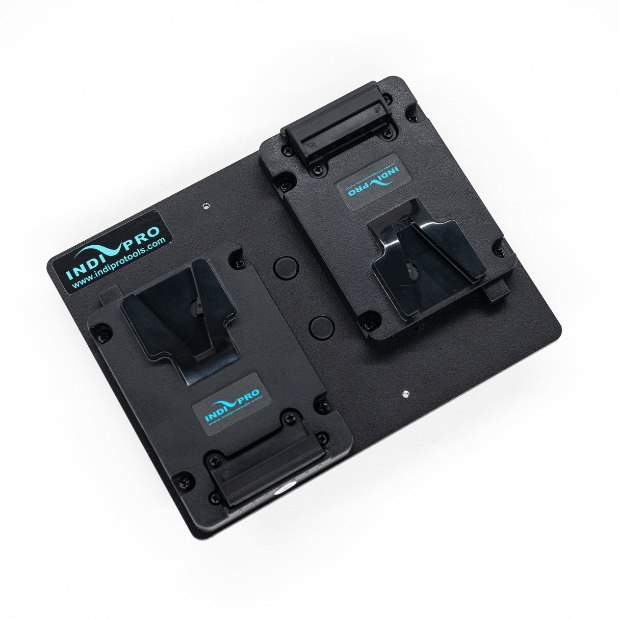 Indipro Dual V-Mount Adapter Plates w/ D-taps to Gold Mount Lock Plate (Hot Swappable)