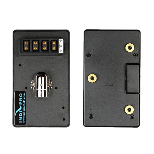 Indipro Gold Mount Battery Eliminator Plate (4-Pin XLR) w/ 4-Way D-Tap Splitter