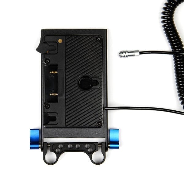 Indipro Gold Mount Battery Plate for BMPCC 4K/6K/6K Pro with 15mm Rod Mount (Coiled,18-40")