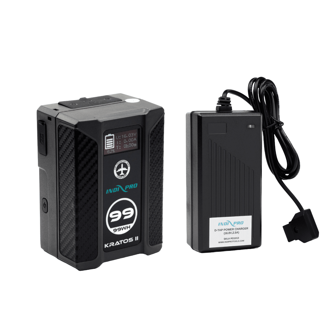 Indipro Kratos Series 99Wh V-Mount Li-Ion Battery and D-Tap Pro Charger (2.5A) Kit