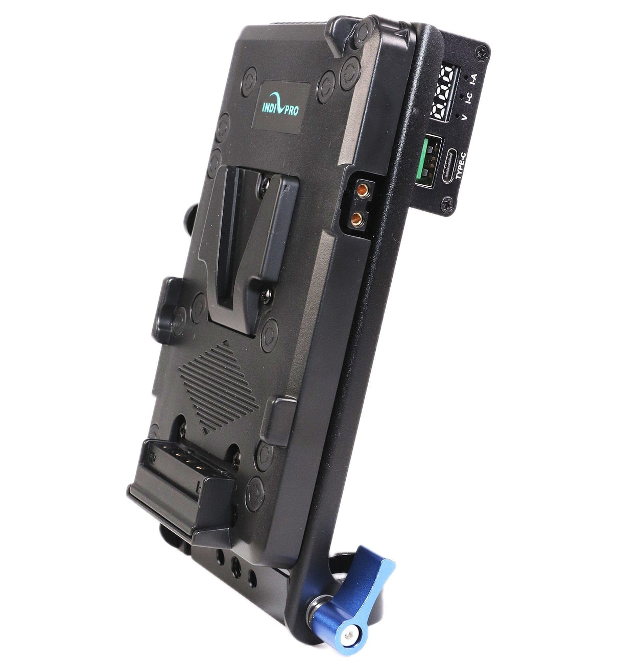 Indipro V-Mount Battery Adapter Plate to Type-C USB Converter w/ 15mm Rod System