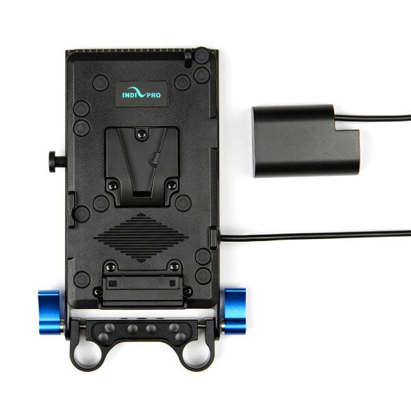 Indipro V-Mount Battery Plate to Panasonic DMW-BLF19 Dummy Battery with 15mm Rod Mount (20")