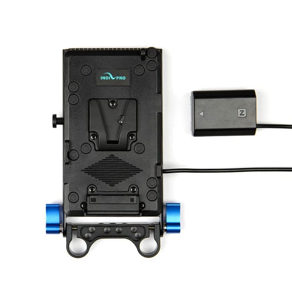 Indipro V-Mount Battery Plate to Sony NP-FZ100 Dummy Battery with 15mm Rod Mount (20")
