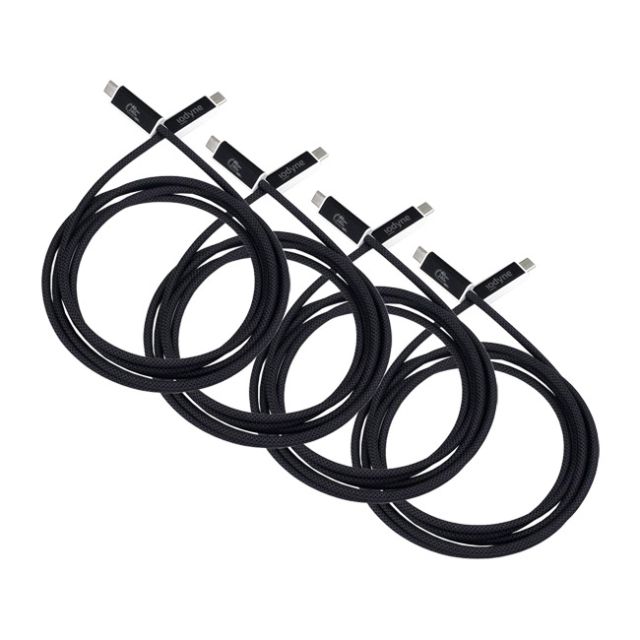 Iodyne 2m Braided USB4/Thunderbolt Cable (40Gb/s, 4 Pack)