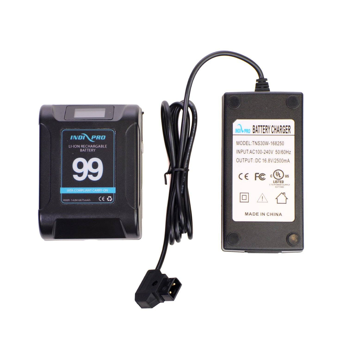 Alpha Series 99Wh Li-Ion V-Mount Battery (Black Color) and D-Tap Pro Charger (2.5A) Kit