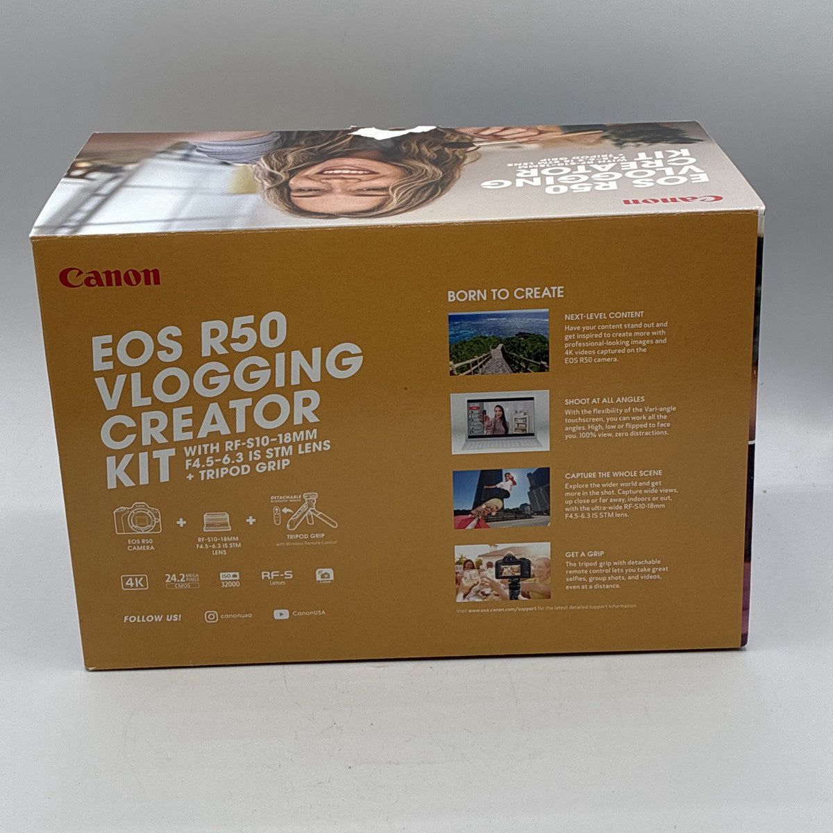 Used Open Box Canon EOS R50 Vlogging Creator Kit Camera