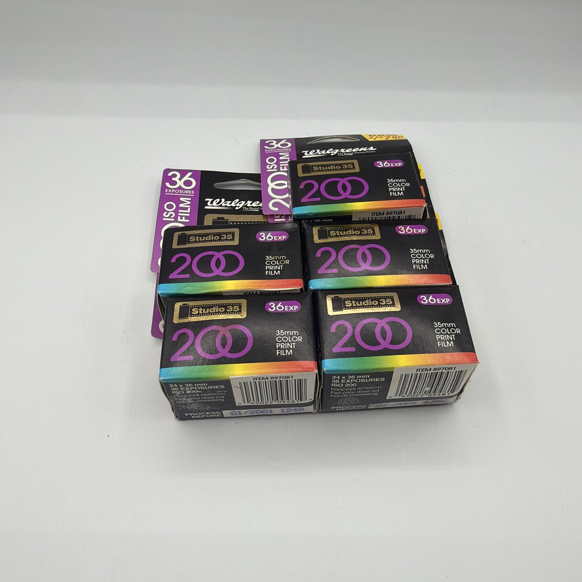 Used Walgreens Studio 35 200 ISO 35mm Color Print Film (5 pack)
