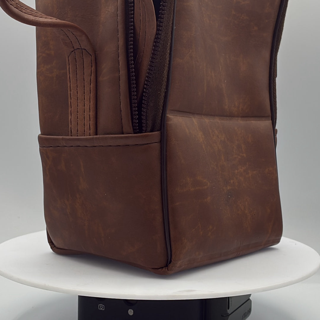 Used Unknown Brand Brown Leather Camera Bag
