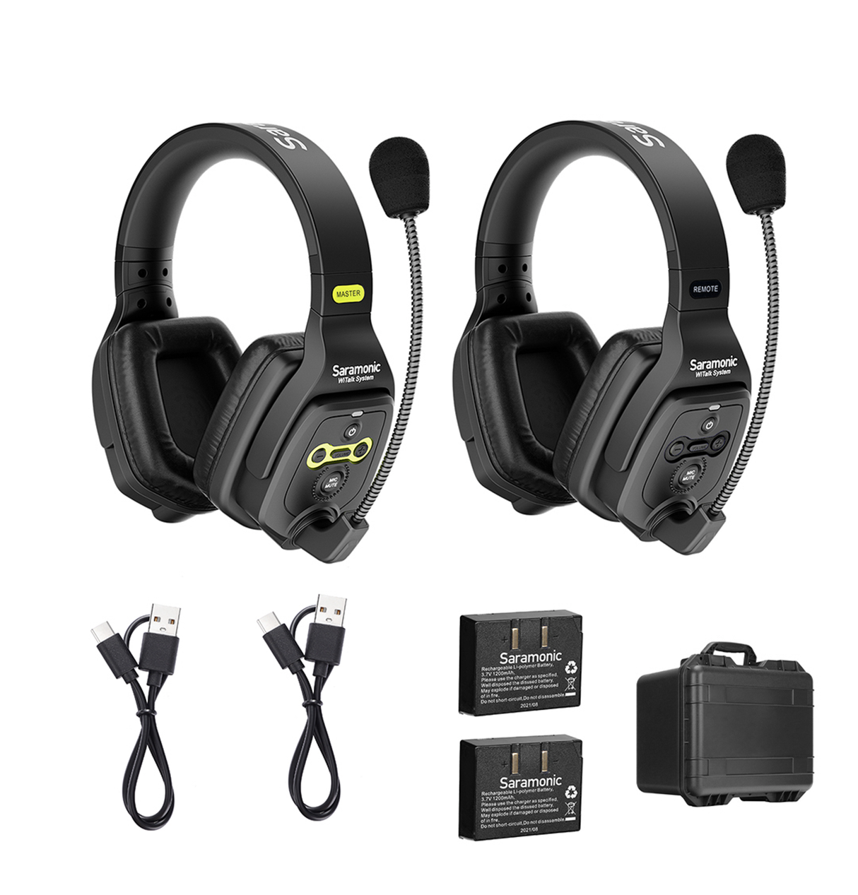 WiTalk-WT2D 2-Person Full-Duplex 1.9GHz Wireless Dual-Ear Headset Intercom System with Hard Case