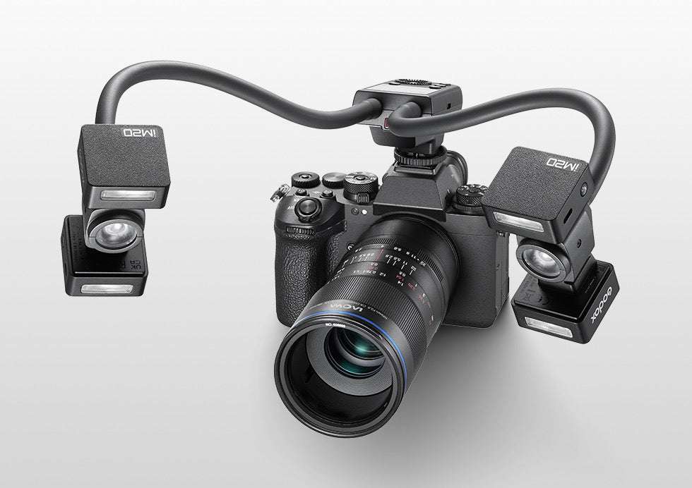 Godox MA2 Flexible Macro Twin Light — on camera